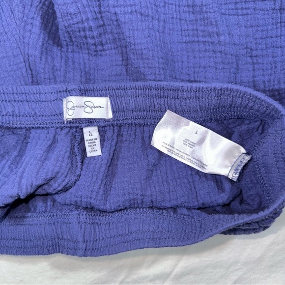 Jessica Simpson Women’s Blue Gauze Ankle Pant Size Large - Picture 4 of 5